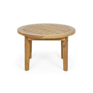 Christopher Knight Home Solano Outdoor Circular Acacia Wood Coffee Table Teak - 1 of 4