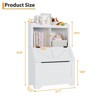 Kids Bookshelf and Toy Storage Organizer, Large Wooden Toy Box Chest with Flip-Top Lid and Cubby, - 3 of 4