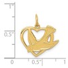 Black Bow Jewelry 14k Yellow Gold Peace Dove in Heart Pendant - 4 of 4