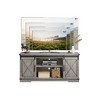 Farmhouse TV Stand for TVs Up to 65", Rustic Entertainment Center with Sliding Barn Doors - 4 of 4