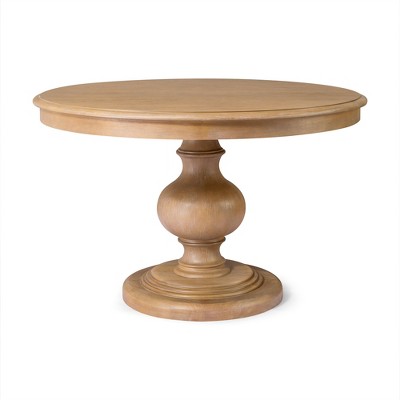 Maven Lane Zola Traditional Round Wooden Dining Table in Antiqued Natural Finish