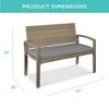 Best Choice Products 2-Person Outdoor Wicker Bench Garden Patio Porch Furniture w/ 700lb Capacity, Cushion - 2 of 4