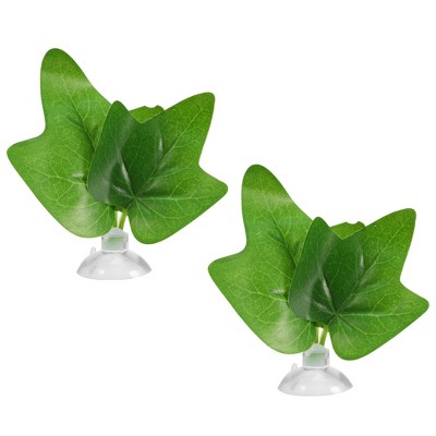 Unique Bargains Betta Fish Leaf Pad Hammock Plants for Fish Tank Green 3.27"x2.76"