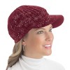 Collections Etc Lurex Cable Knit Beanie Hat with Visor Brim - Stylish Winter Accessories for Warmth - 2 of 3