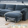 140" Striped Chenille Modular U-Shaped Sectional Sofa with Wide Seat, USB/Type-C Chargers & Storage Ottoman - 4 of 4