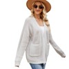Women's V Neck Mid-Length Knit Cardigan Pocket Detail Open Front Sweater Coat - 2 of 3