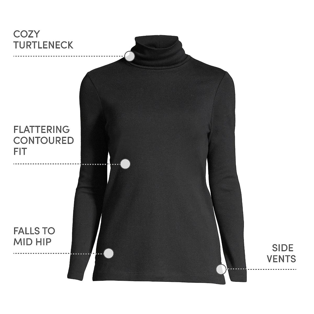 Lands' End Women's Supima Cotton Fitted Long Sleeve Turtleneck - thumbnail 4