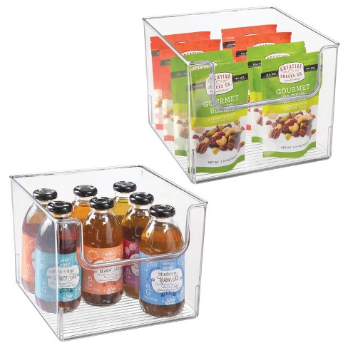 Mdesign Linus Plastic Kitchen Pantry Storage Organizer Bin With Handles, 4  Pack - Clear, 12 X 10 X 7.75 : Target