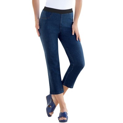 Roaman's Women's Plus Size Invisible Stretch All Day Bootcut Capri