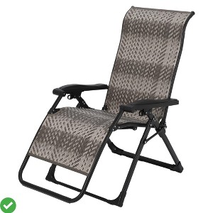 Camping ChairFoldable Patio Rattan Recliner 26" Wide Seat Lounger Sun LoungerSupport 330 LBS - 1 of 4