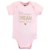 Hudson Baby Infant Girl Cotton Bodysuits, Mom Dad Floral - 3 of 4