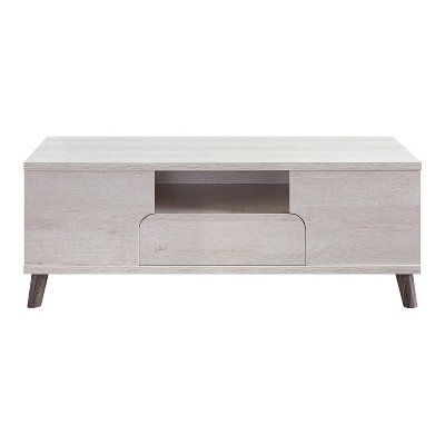 Frelmer 1 Drawer Coffee Table White Oak/Distressed Gray - miBasics