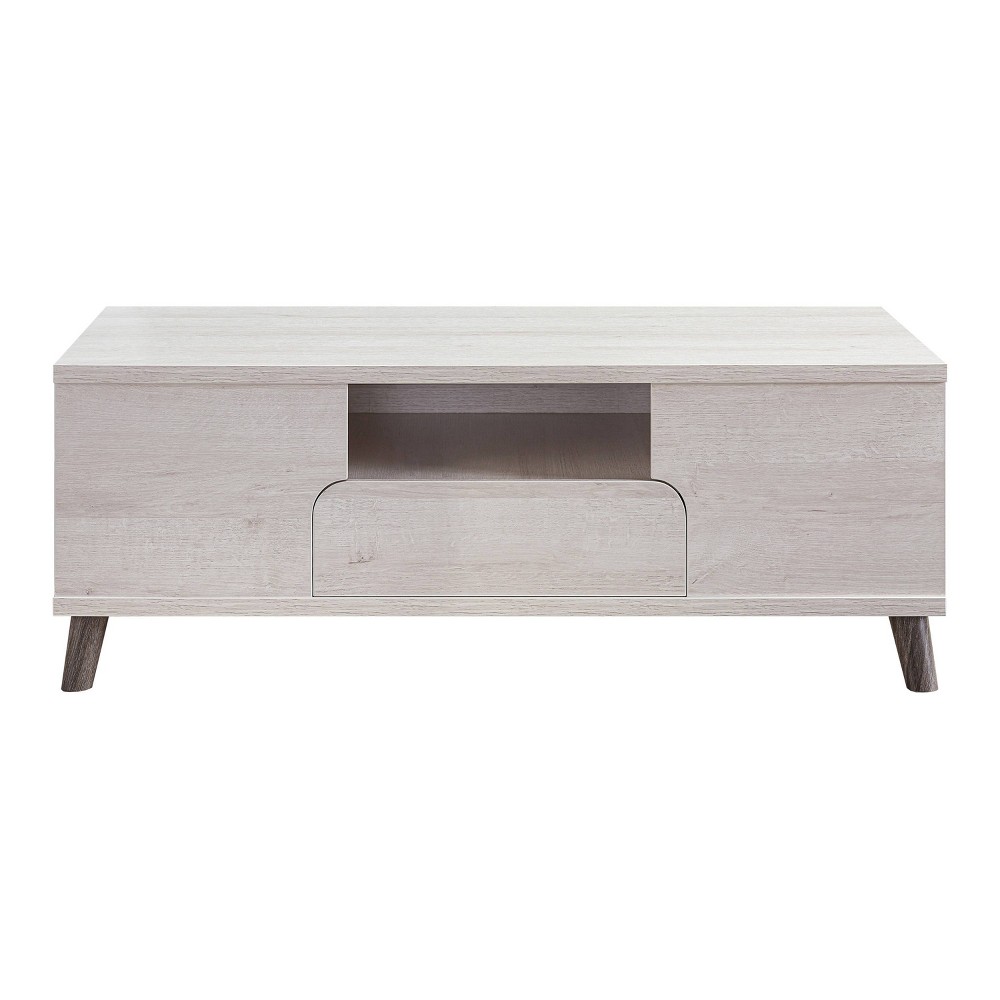 Photos - Coffee Table Frelmer 1 Drawer  White Oak/Distressed Gray - miBasics