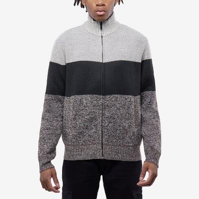 CULTURA Men's Full Zip Mock Neck Sweater With Fleece Lining