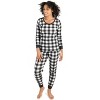 Leveret Matching Family Christmas Pajamas Buffalo Check Black and White Plaid - 2 of 4