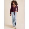 VENUS Womens Tie-Front Button-Up Top - 3 of 4
