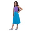 Girls Casual Solid Color Elastic Waist A Line Skirt - 2 of 4