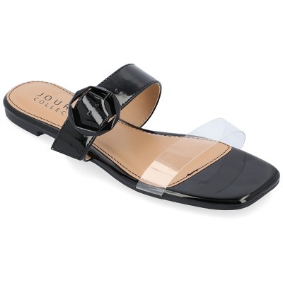 Journee Collection Womens Jeysha Slip On Slide Flat Sandals