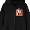 7UP Always Seven Up Dice Art Long Sleeve Adult Black Zip-Up Hoodie-Large - 3 of 4