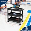 Offex 32" x 18" Mobile Utility Tub Cart with 3 Shelves & Push Handle - Black - 4 of 4