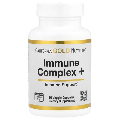 California Gold Nutrition Immune Complex + with Vitamins A, C, D, plus Zinc and Selenium, 60 Veggie Capsules