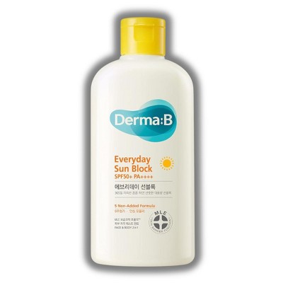 Derma:B Everyday Sun Block SPF50+ PA++++| Fast-Absorbing Lightweight SPF Moisturizer, Non-Sticky for Dewy Skin (6.76 oz)