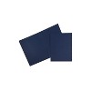 JAM Paper 2-Pocket Presentation Folders Navy Linen 100/Box 26982B - 2 of 4