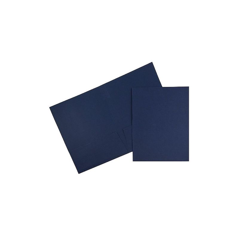 JAM Paper 2-Pocket Presentation Folders Navy Linen 100/Box 26982B, 2 of 7