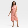 Women's Short Sleeve Wrap Waist Midi Shirtdress - Universal Thread™ - 3 of 3