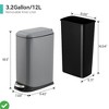 Kitchen Trash Can 3.2 Gallon w/ Soft Close Lid & Foot Pedal Fingerprint Resistant Kitchen Garbage Bin - 2 of 4