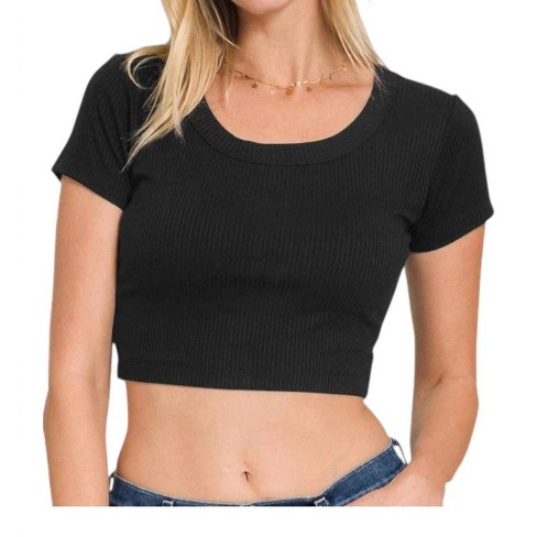 Women's Seamless Ribbed Crop Top - HEIMISH USA - image 1 of 1