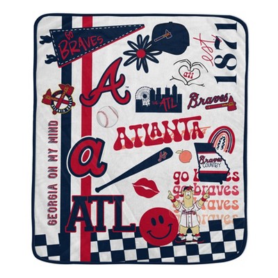MLB Atlanta Braves Native Fan Royal Plush Blanket