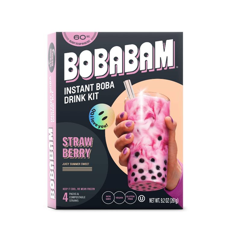 BOBABAM Frozen Instant Boba Pack Strawberry - 9.2oz/4pk, 1 of 6