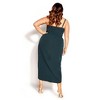 Women's Plus Size Sassy V Neck Midi Dress - emerald | CITY CHIC - 2 of 4