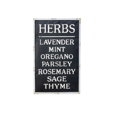 Park Hill Collection Metal Herb Sign