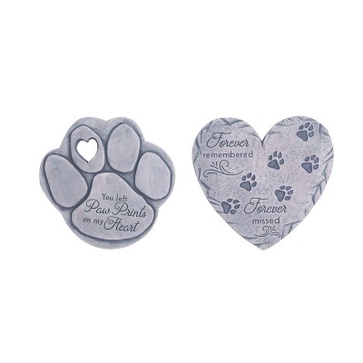 Transpac Pet Memorial Stepping Stone Set of 2 Home Decorations Spring