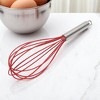 Unique Bargains 12" 6-Wire Whisk Hand Wash Stainless Steel Silicone Red Silver Tone - 4 of 4