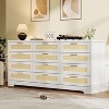 GAOMON 12 Drawer Dresser for Bedroom, Modern Rattan Chest of Drawers, Wood Storage Organizer with Rattan Panel Drawers - 3 of 4