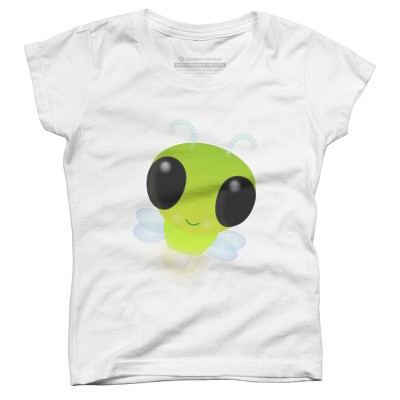 Girl's Design By Humans Cute green glow bug firefly cartoon illustration By thefrogfactory T-Shirt