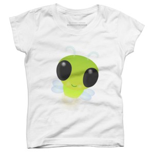 Girl's Design By Humans Cute green glow bug firefly cartoon illustration By thefrogfactory T-Shirt - 1 of 3