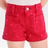 Toddler Girls' Americana Star Embroidered Jeans Shorts - Cat & Jack™ Red - 4 of 4