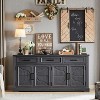 66" Large Buffet Sideboard Cabinet with 4 Doors and 3 Drawers, Buffet Table Coffee Bar Wine Bar Storage Cabinet - 2 of 4