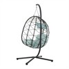 ELJGET Hanging Egg Chair with Stand, Indoor Outdoor Wicker Rattan Egg Swing Chair Hanging Basket Chair with Cushion Headrest - 3 of 4