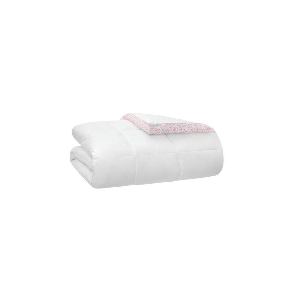 Full Queen 300 Thread Count Floral Print Down Alternative Comforter with 3 Gusset Pink Laura Ashley For Sale