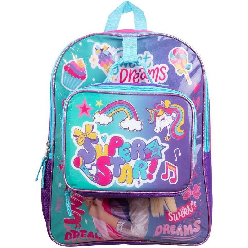 Jojo Siwa Super Star Dreams 2-Piece 16" Kids Backpack Lunch Box Set Multicoloured, 1 of 7