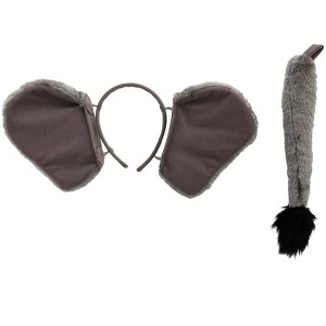 HalloweenCostumes.com One Size Fits Most   Springy Elephant Headband & Tail Kit, Gray - 1 of 4