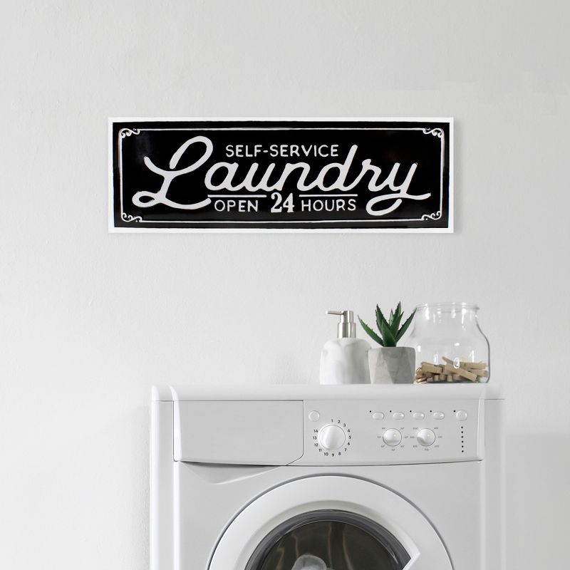 Northlight Metal "Laundry" Sign Wall Decor - 36" - Black and White, 2 of 6
