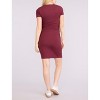 Women's Crewneck Short Sleeve Side Ruched Bodycon Mini Dress | Motherhood Maternity - 2 of 4