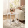 Cloud White & Pearl White End Table - 2 - Tier Side Table with LED Lights. Modern Nightstand with Frosted Glass and Bottom Shelf for Bedroom - 4 of 4