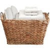 Vintiquewise Water Hyacinth Wicker Large Square Storage Laundry Basket with Handles - 2 of 4